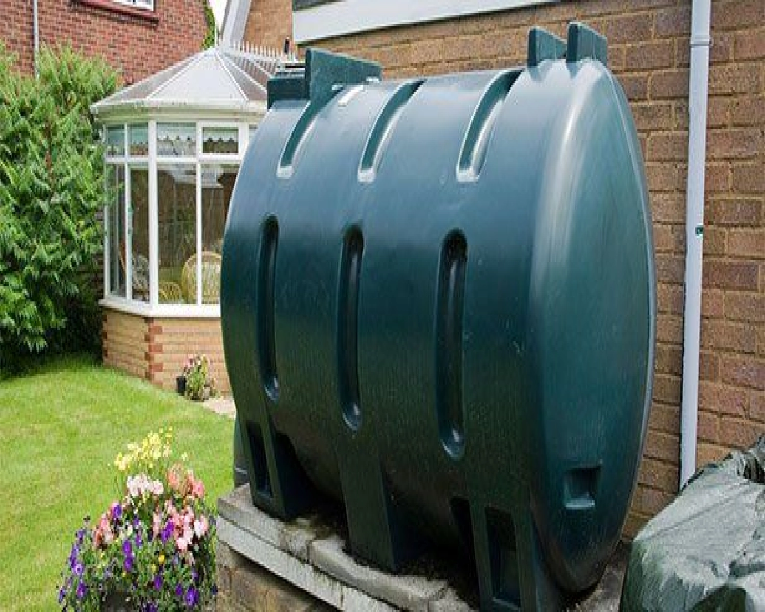 oil tank in garden
